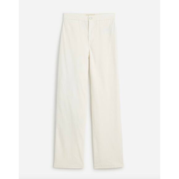 Madewell The Emmett Wide Leg Pant Corduroy Welt Pocket High Rise Ivory US 26 NWT - Picture 5 of 13